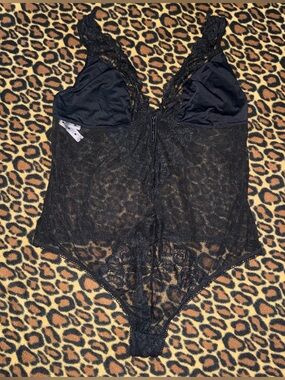 NWOT Auden Black Lace & Mesh Bodysuit Size XL